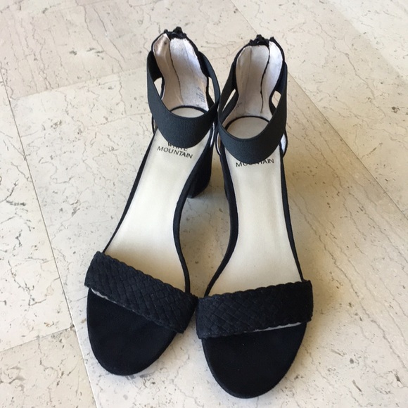 low block heel sandals white